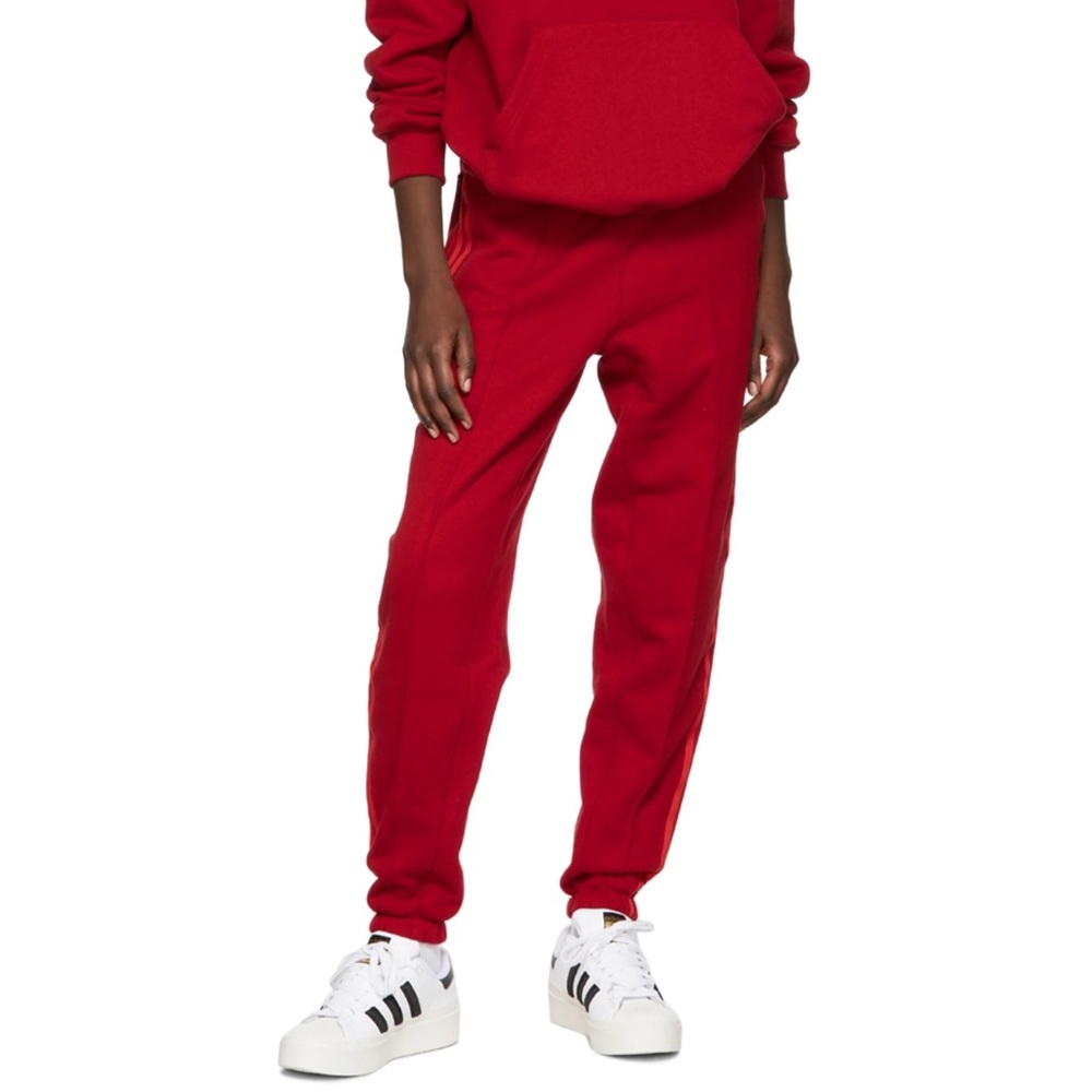 Adidas x Ivy Park 3 Stripe Red Sweatpants (All Gender) | Cotton Lounge Track